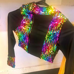 🌈NWOT🌈 Cropped Sequin Zip Jacket!